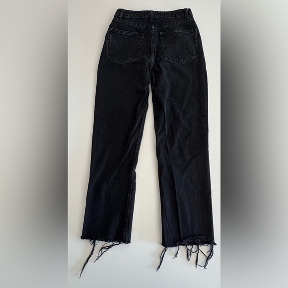 Women’s Black Straight-leg Raw Hem Zara Jeans Size 4 - Picture 4 of 6